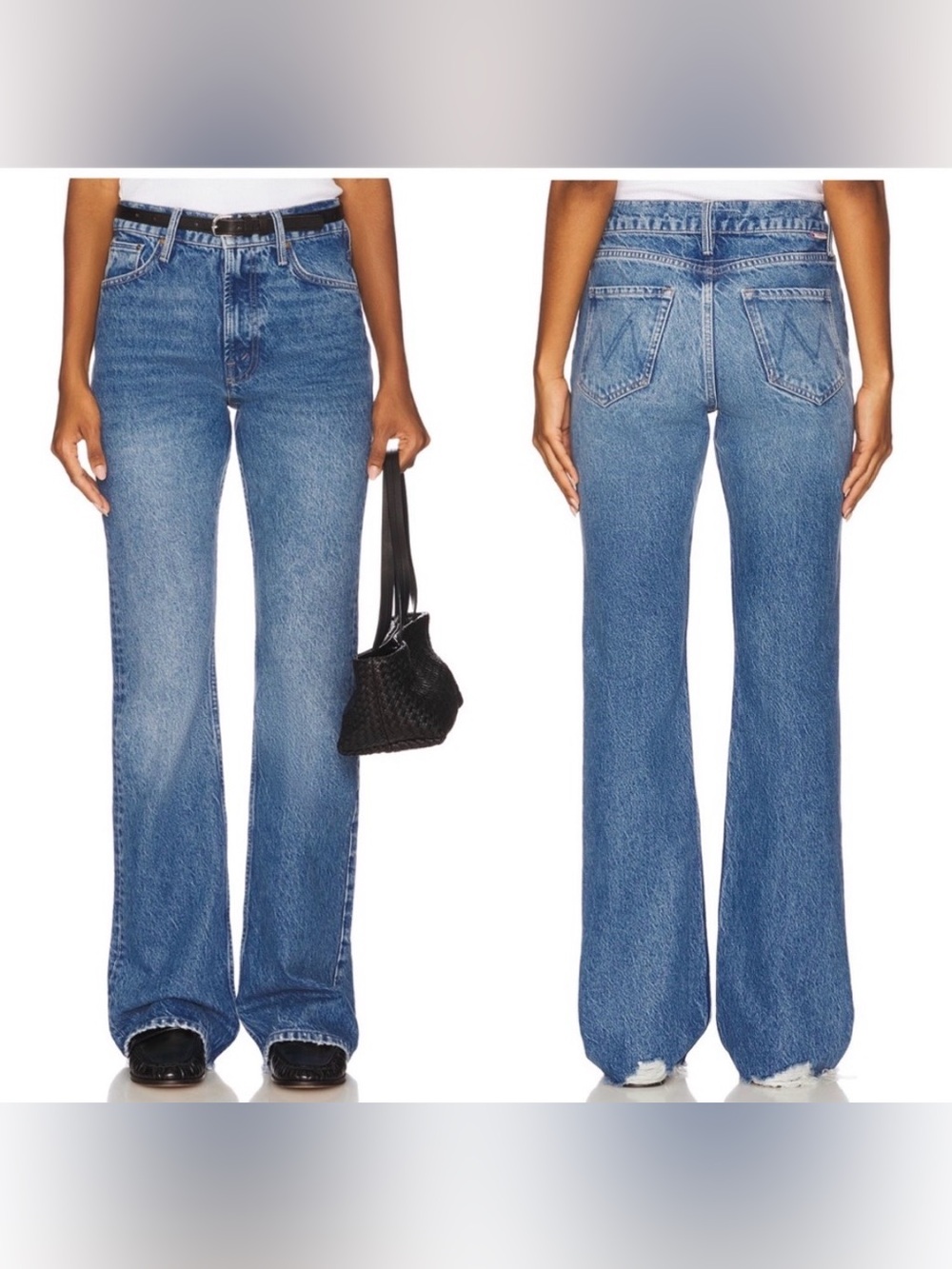 MOTHER Snacks! The Chomp Heel Chew In Chew Toy Blue Size 30 Flare Distressed